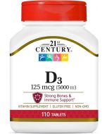 21st Century Vitamin D3, (5000 IU), 90 Tablets